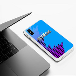 Чехол iPhone XS Max матовый Roblox, цвет: 3D-белый — фото 2