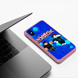 Чехол iPhone XS Max матовый ROBLOX, цвет: 3D-малиновый — фото 2