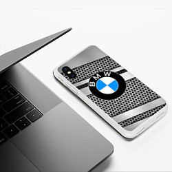 Чехол iPhone XS Max матовый BMW, цвет: 3D-белый — фото 2