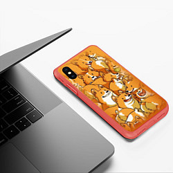 Чехол iPhone XS Max матовый Корги, цвет: 3D-красный — фото 2