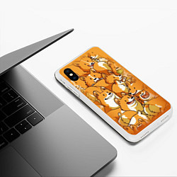 Чехол iPhone XS Max матовый Корги, цвет: 3D-белый — фото 2