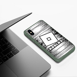 Чехол iPhone XS Max матовый Roblox, цвет: 3D-темно-зеленый — фото 2