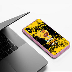 Чехол iPhone XS Max матовый Brawl stars sally leon, цвет: 3D-розовый — фото 2