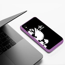 Чехол iPhone XS Max матовый Войска связи, цвет: 3D-фиолетовый — фото 2