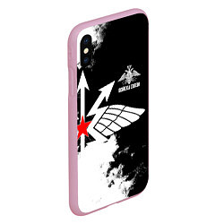 Чехол iPhone XS Max матовый Войска связи, цвет: 3D-розовый — фото 2