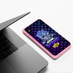 Чехол iPhone XS Max матовый Brawl stars leon оборотень, цвет: 3D-баблгам — фото 2