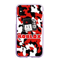 Чехол iPhone XS Max матовый ROBLOX, цвет: 3D-сиреневый