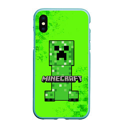 Чехол iPhone XS Max матовый MINECRAFT, цвет: 3D-мятный