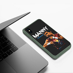 Чехол iPhone XS Max матовый Manny, цвет: 3D-темно-зеленый — фото 2