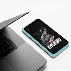 Чехол iPhone XS Max матовый Manny Pacquiao, цвет: 3D-мятный — фото 2