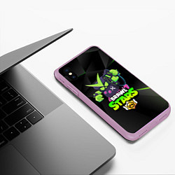 Чехол iPhone XS Max матовый BRAWL STARS VIRUS 8-BIT, цвет: 3D-сиреневый — фото 2