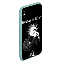 Чехол iPhone XS Max матовый Король и Шут Анархия спина, цвет: 3D-мятный — фото 2