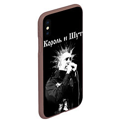 Чехол iPhone XS Max матовый Король и Шут Анархия спина, цвет: 3D-коричневый — фото 2
