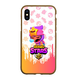 Чехол iPhone XS Max матовый BRAWL STARS SANDY, цвет: 3D-коричневый