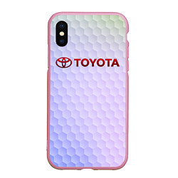 Чехол iPhone XS Max матовый TOYOTA, цвет: 3D-розовый