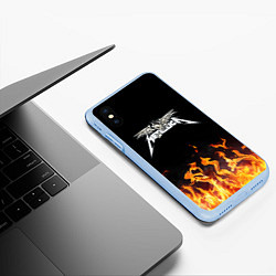 Чехол iPhone XS Max матовый Metallica, цвет: 3D-голубой — фото 2