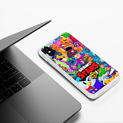 Чехол iPhone XS Max матовый BRAWL STARS BIBI, цвет: 3D-белый — фото 2