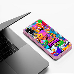 Чехол iPhone XS Max матовый BRAWL STARS SANDY, цвет: 3D-розовый — фото 2