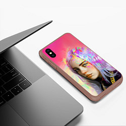 Чехол iPhone XS Max матовый РАДУЖНЫЙ ОГОНЬ, цвет: 3D-коричневый — фото 2