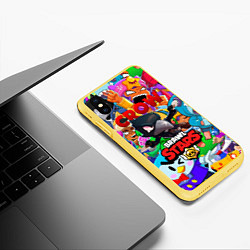 Чехол iPhone XS Max матовый BRAWL STARS CROW, цвет: 3D-желтый — фото 2