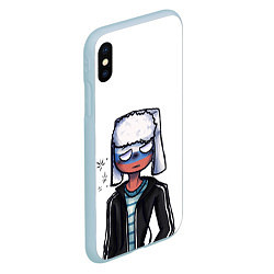 Чехол iPhone XS Max матовый CountryHumans - Россия, цвет: 3D-голубой — фото 2