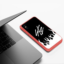 Чехол iPhone XS Max матовый Stray Kids, цвет: 3D-красный — фото 2