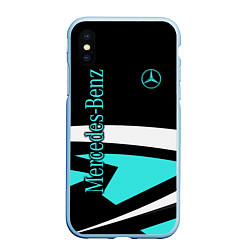 Чехол iPhone XS Max матовый Mercedes-Benz, цвет: 3D-голубой