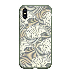 Чехол iPhone XS Max матовый Арт волны