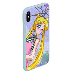 Чехол iPhone XS Max матовый Sailor Moon, цвет: 3D-голубой — фото 2