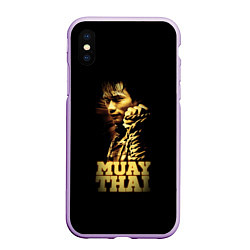 Чехол iPhone XS Max матовый Tony Jaa, цвет: 3D-сиреневый