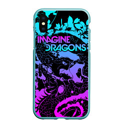 Чехол iPhone XS Max матовый Imagine Dragons, цвет: 3D-мятный