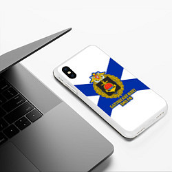 Чехол iPhone XS Max матовый Балтийский флот ВМФ РФ, цвет: 3D-белый — фото 2