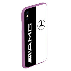 Чехол iPhone XS Max матовый MERCEDES AMG, цвет: 3D-фиолетовый — фото 2