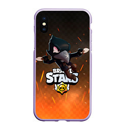 Чехол iPhone XS Max матовый Brawl Stars Crow Ворон