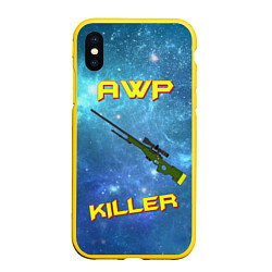 Чехол iPhone XS Max матовый AWP killer, цвет: 3D-желтый