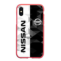 Чехол iPhone XS Max матовый NISSAN, цвет: 3D-красный