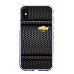 Чехол iPhone XS Max матовый CHEVROLET, цвет: 3D-светло-сиреневый