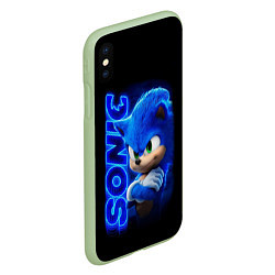 Чехол iPhone XS Max матовый SONIC, цвет: 3D-салатовый — фото 2