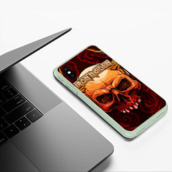 Чехол iPhone XS Max матовый Iron Maiden, цвет: 3D-салатовый — фото 2