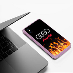 Чехол iPhone XS Max матовый AUDI, цвет: 3D-сиреневый — фото 2