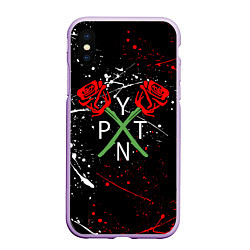 Чехол iPhone XS Max матовый Payton Moormeier: Black Style, цвет: 3D-сиреневый