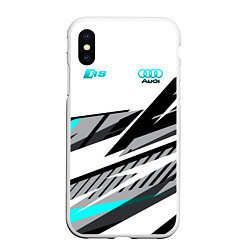 Чехол iPhone XS Max матовый Audi RS, цвет: 3D-белый