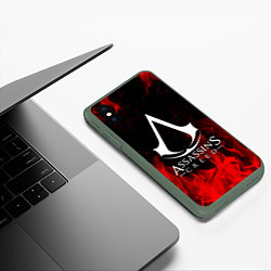 Чехол iPhone XS Max матовый ASSASSINS CREED, цвет: 3D-темно-зеленый — фото 2