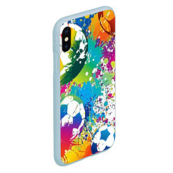 Чехол iPhone XS Max матовый Football Paints, цвет: 3D-голубой — фото 2