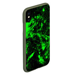 Чехол iPhone XS Max матовый Зелёная краска, цвет: 3D-темно-зеленый — фото 2