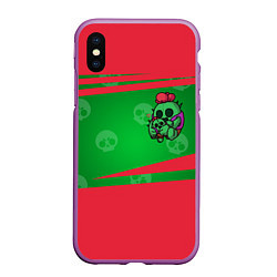 Чехол iPhone XS Max матовый Brawl stars SPIKE, цвет: 3D-фиолетовый