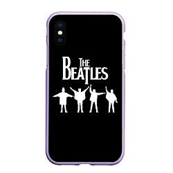 Чехол iPhone XS Max матовый Beatles, цвет: 3D-светло-сиреневый