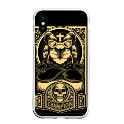 Чехол iPhone XS Max матовый Lucha libre panda, цвет: 3D-белый