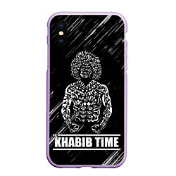 Чехол iPhone XS Max матовый KHABIB, цвет: 3D-сиреневый