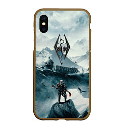 Чехол iPhone XS Max матовый Skyrim Warrior, цвет: 3D-коричневый